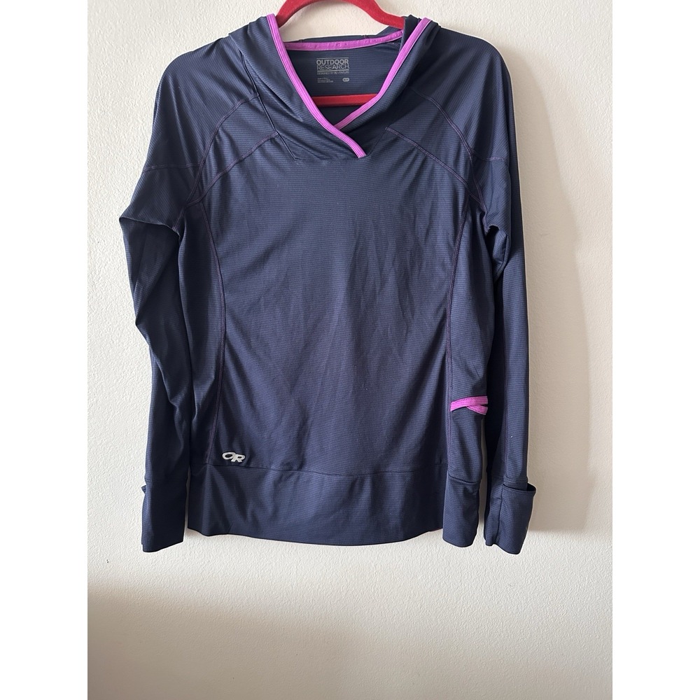 Outdoor Research OR Women's Echo Hoody - Navy And Purple Medium Gorpcore Wicking